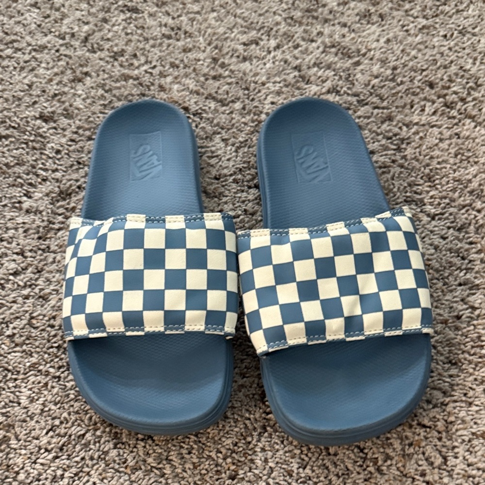 Vans Blue Checkered Sandals